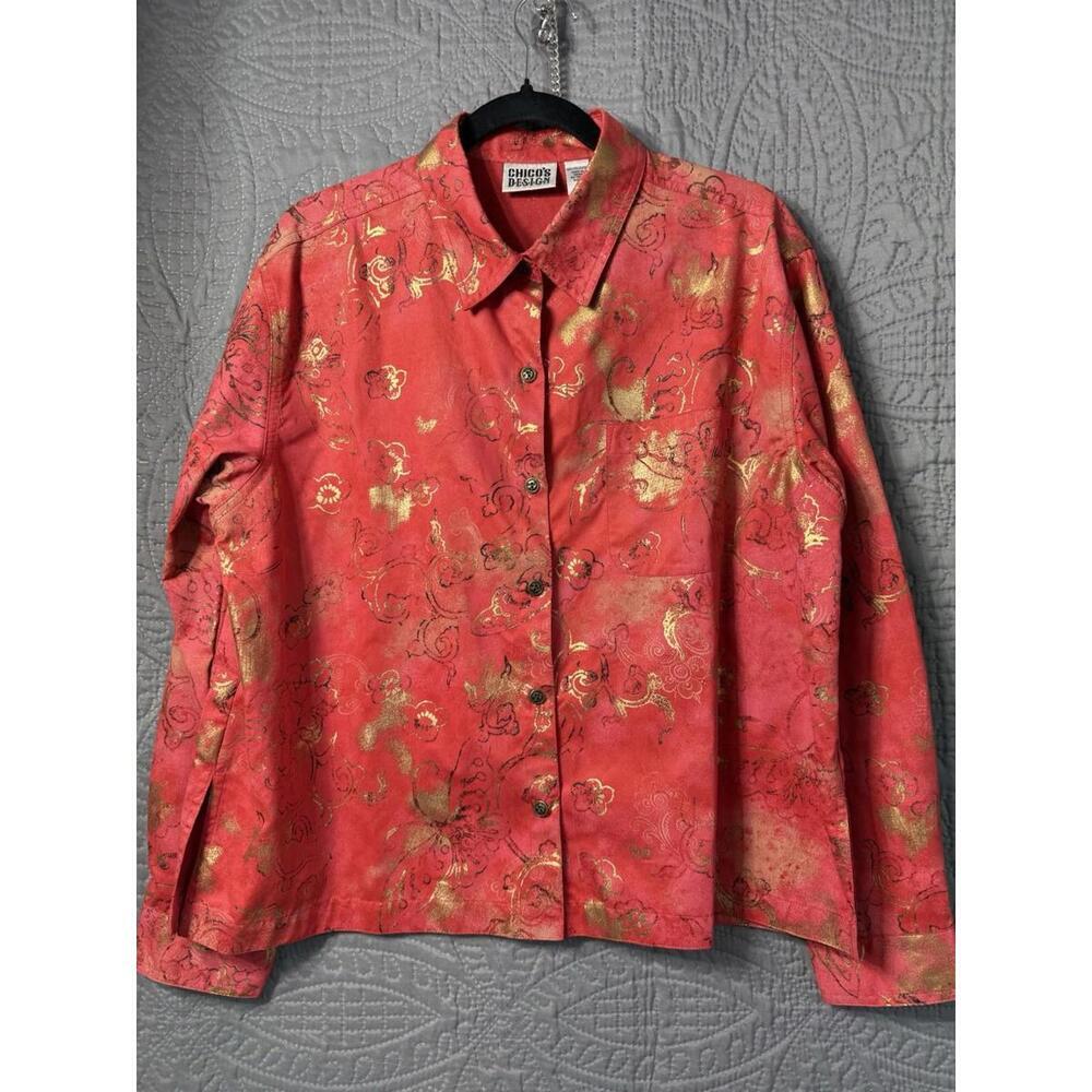 Choco’s  Blouse Red‎ Floral Woman’s  Sz 2